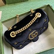 	 Coletore Gg Marmont Mini Shoulder Bag Black Velvet Size 22x 13x 6cm - 5