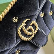 	 Coletore Gg Marmont Mini Shoulder Bag Black Velvet Size 22x 13x 6cm - 3