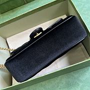 	 Coletore Gg Marmont Mini Shoulder Bag Black Velvet Size 22x 13x 6cm - 4
