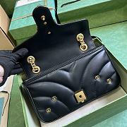 	 Coletore Gg Gg Marmont Small Shoulder Bag Black Leather Size 26x 15x 7cm - 3