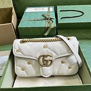 	 Coletore Gg Marmont Small Shoulder Bag White Leather Size 26x 15x 7cm - 1