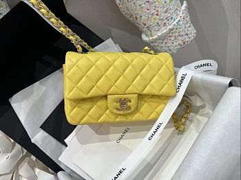 Colestore Chanel Classic Flap Mini Yellow Size 20cm