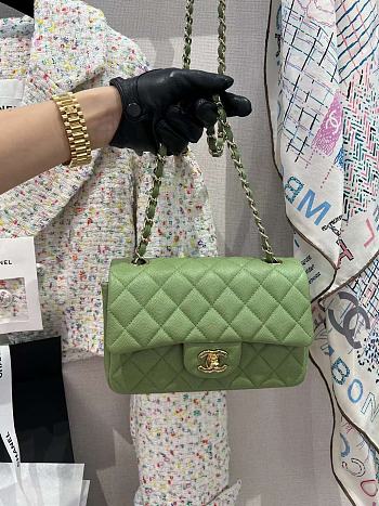 	 Colestore Chanel Classic Flap Mini Green Size 20cm
