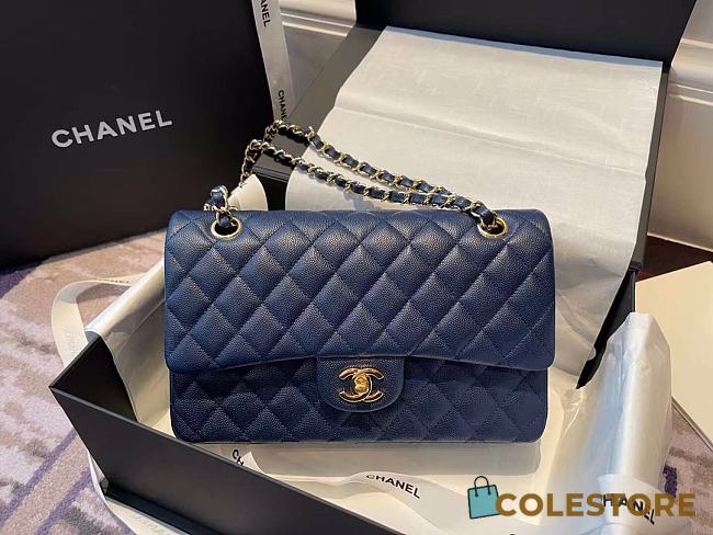 	 Colestore Chanel Classic Flap Blue Size 25cm - 1