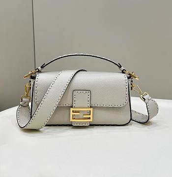 Colestore Fendi Baguette Camellia Selleria Bag With Oversized Topstitching