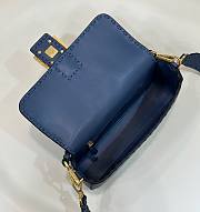 Colestore Fendi Midnight Blue Selleria Bag With Oversized Topstitching 28x6.5x15cm - 6