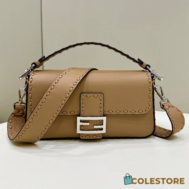 Colestore Fendi Beige Selleria Bag With Oversized Topstitching - 1