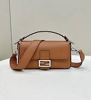 	 Colestore Fendi Brown Selleria  Bag With Oversized Topstitching - 1