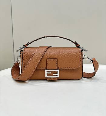	 Colestore Fendi Brown Selleria  Bag With Oversized Topstitching