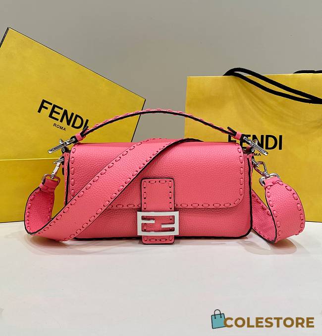 	 Colestore Fendi Pink Selleria Bag With Oversized Topstitching - 1