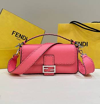 	 Colestore Fendi Pink Selleria Bag With Oversized Topstitching