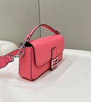 	 Colestore Fendi Pink Selleria Bag With Oversized Topstitching - 3