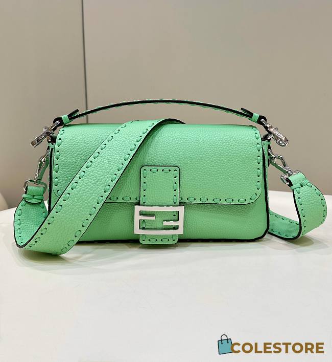 	 Colestore Fendi Green Selleria Bag With Oversized Topstitching - 1