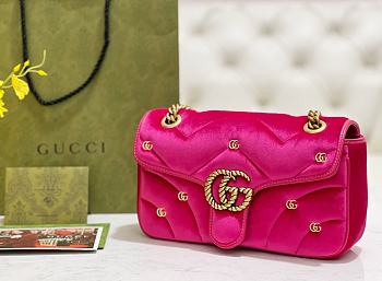 	 Coletore Gg Marmont Shoulder Bag Pink Velvet Size 26x15x7cm