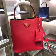 Colestore Medium Saffiano Leather Prada Panier Bag Red 22*23*13cm - 1