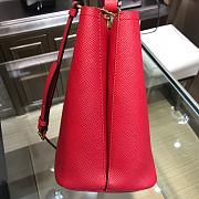 Colestore Medium Saffiano Leather Prada Panier Bag Red 22*23*13cm - 5