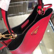 Colestore Medium Saffiano Leather Prada Panier Bag Red 22*23*13cm - 4
