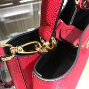 Colestore Medium Saffiano Leather Prada Panier Bag Red 22*23*13cm - 2
