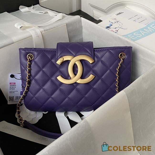 Colestore BAGUETTE BAG Lambskin & Gold-Tone Metal Fuchsia Purple 16.5×26.5×5cm - 1