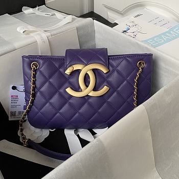 Colestore BAGUETTE BAG Lambskin & Gold-Tone Metal Fuchsia Purple 16.5×26.5×5cm