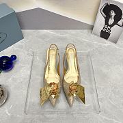 Colestore Prada Patent Leather Slingback Pumps Gold - 1