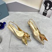 Colestore Prada Patent Leather Slingback Pumps Gold - 2