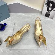 Colestore Prada Patent Leather Slingback Pumps Gold - 4