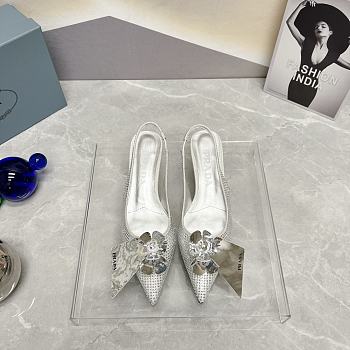 	 Colestore Prada Patent Leather Slingback Pumps Silver
