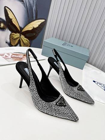	 Colestore Prada Pump Crystal Silver