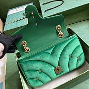 	 Coletore Gg Marmont Shoulder Bag Green Velvet Size 26x 15x 7cm - 2