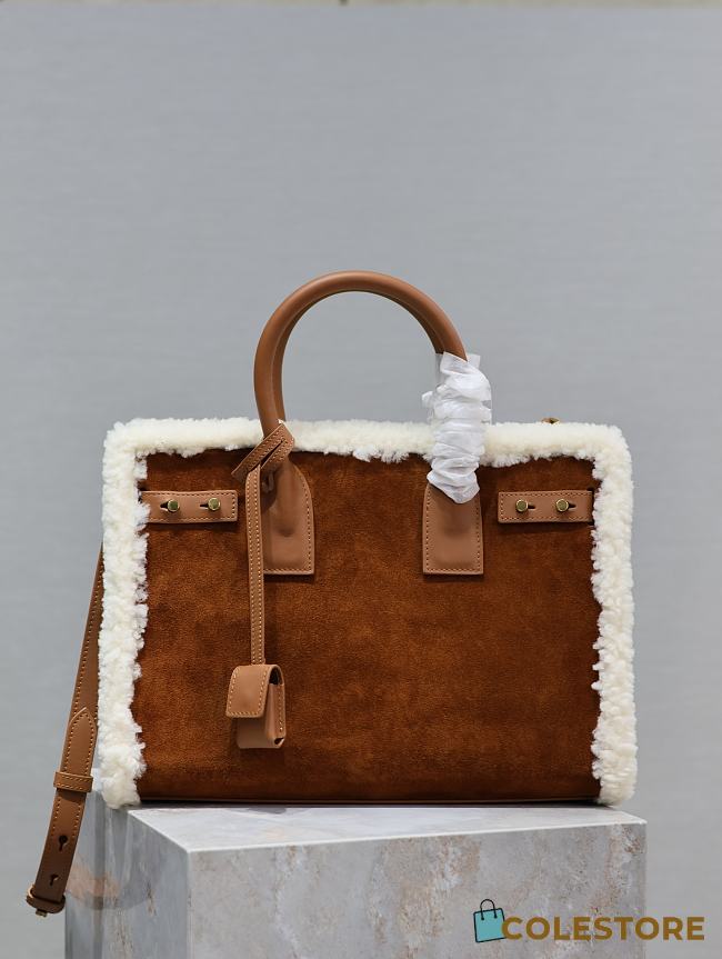 Colestore YSL Sac De Jour Brown In Suede And Shearling - 1