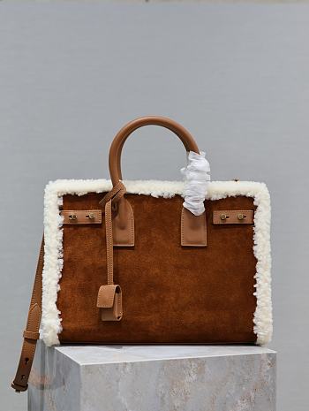 Colestore YSL Sac De Jour Brown In Suede And Shearling