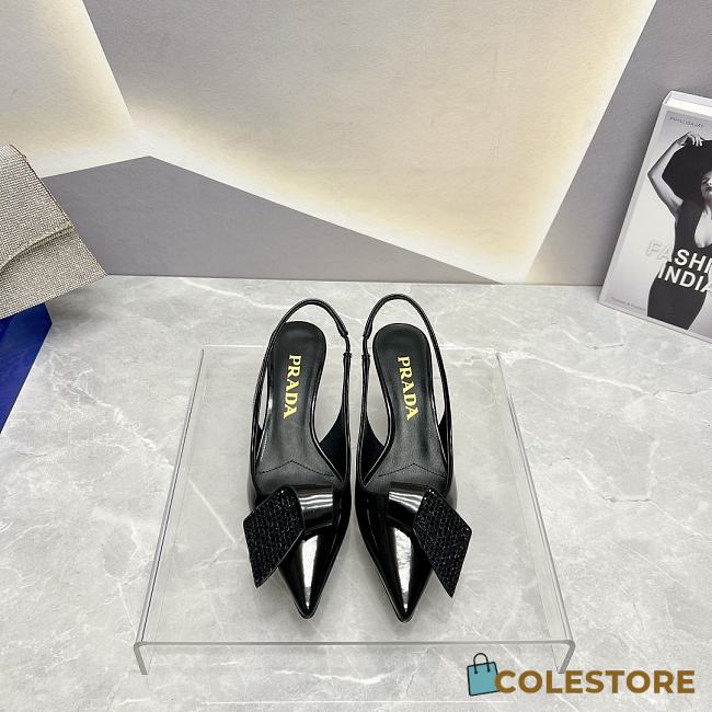 Coletsore Prada Patent Leather Slingback Pumps Black Size 35-39 - 1