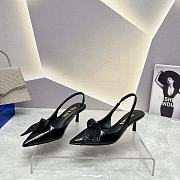 Coletsore Prada Patent Leather Slingback Pumps Black Size 35-39 - 4