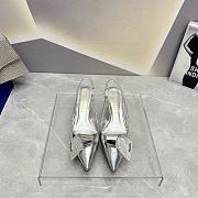 	 Coletsore Prada Patent Leather Slingback Pumps Silver Size 35-39 - 1