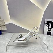 	 Coletsore Prada Patent Leather Slingback Pumps Silver Size 35-39 - 5