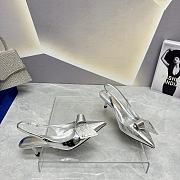 	 Coletsore Prada Patent Leather Slingback Pumps Silver Size 35-39 - 4