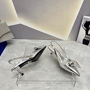 	 Coletsore Prada Patent Leather Slingback Pumps Silver Size 35-39 - 2