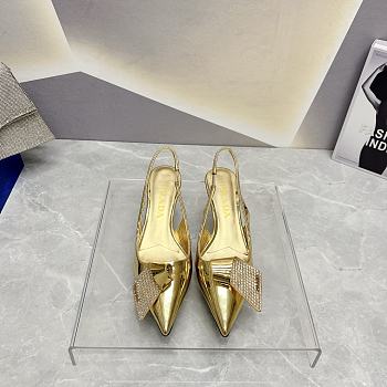 	 Coletsore Prada Patent Leather Slingback Pumps Gold Size 35-39