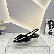 	 Coletsore Prada Patent Leather Slingback Pumps Black 2.5cm - 2