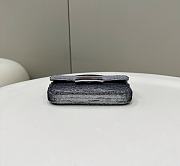 Colestore Fendi Leather Bag With Gradient Siver Sequins 18.5x3.5x9.5cm - 6