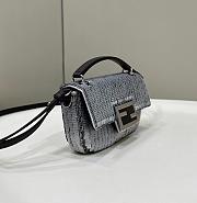 Colestore Fendi Leather Bag With Gradient Siver Sequins 18.5x3.5x9.5cm - 4