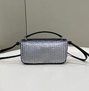 Colestore Fendi Leather Bag With Gradient Siver Sequins 18.5x3.5x9.5cm - 3