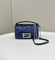 	 Colestore Fendi Leather Bag With Gradient Blue Sequins 19x5x11 - 1