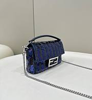 	 Colestore Fendi Leather Bag With Gradient Blue Sequins 19x5x11 - 4