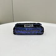 	 Colestore Fendi Leather Bag With Gradient Blue Sequins 19x5x11 - 3