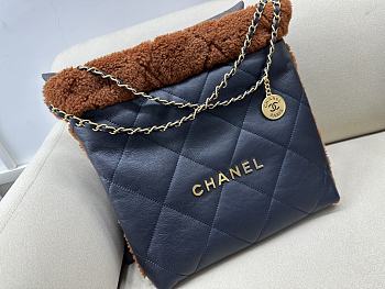 	 Colestore Chanel 22 Small Bag Shearling Aged Lambskin & Gold-Tone Metal Brown