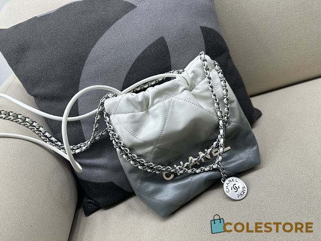	 Colestore Chanel Mini Tote Bag White Ombre Size 20x19x6 cm - 1