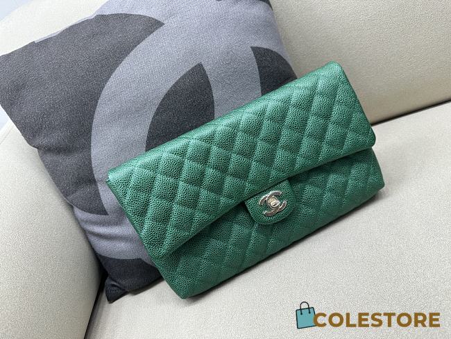 Colestore Chanel Classic Flap Wallet Green  - 1