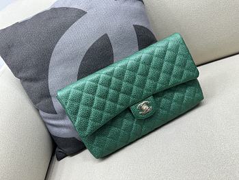 Colestore Chanel Classic Flap Wallet Green 